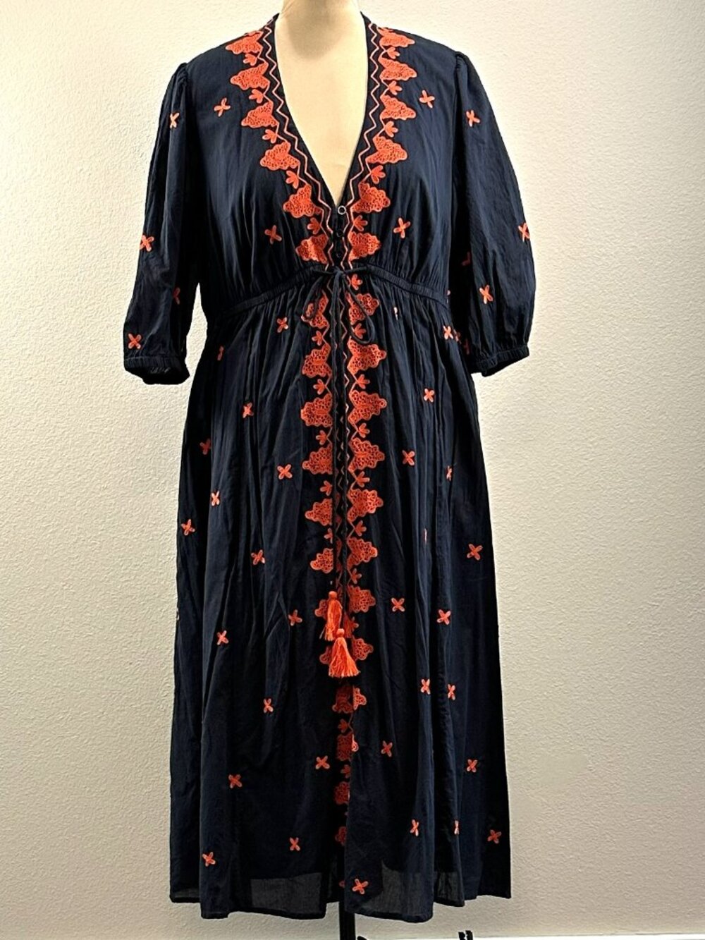 Wayward Fancies Crewel Embroidered Boho Dress